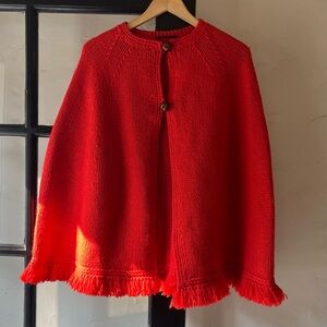 Beautiful Orange Lucky Brand Knit Cape